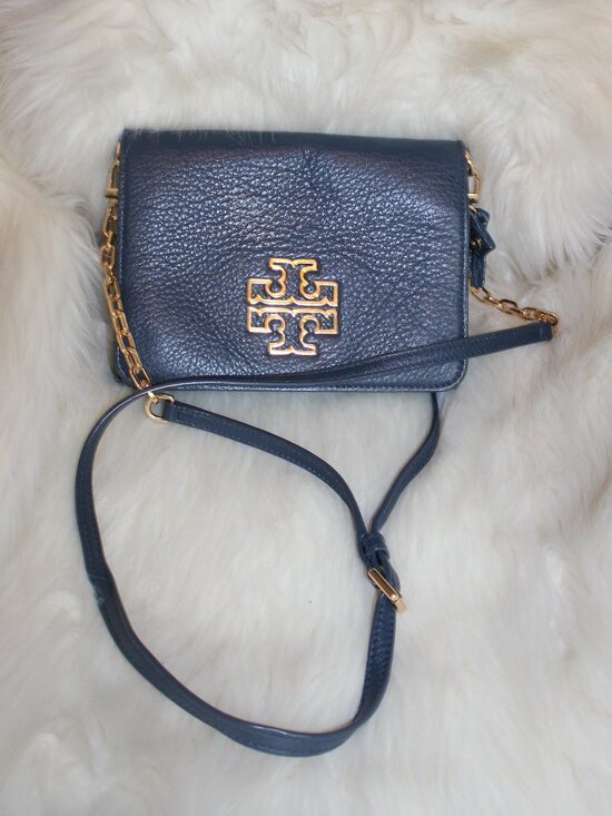 Tory Burch Handbags - Tory Birch blue leather shoulder mini bag convertible to clutch 6.5" x 8.5"x1"